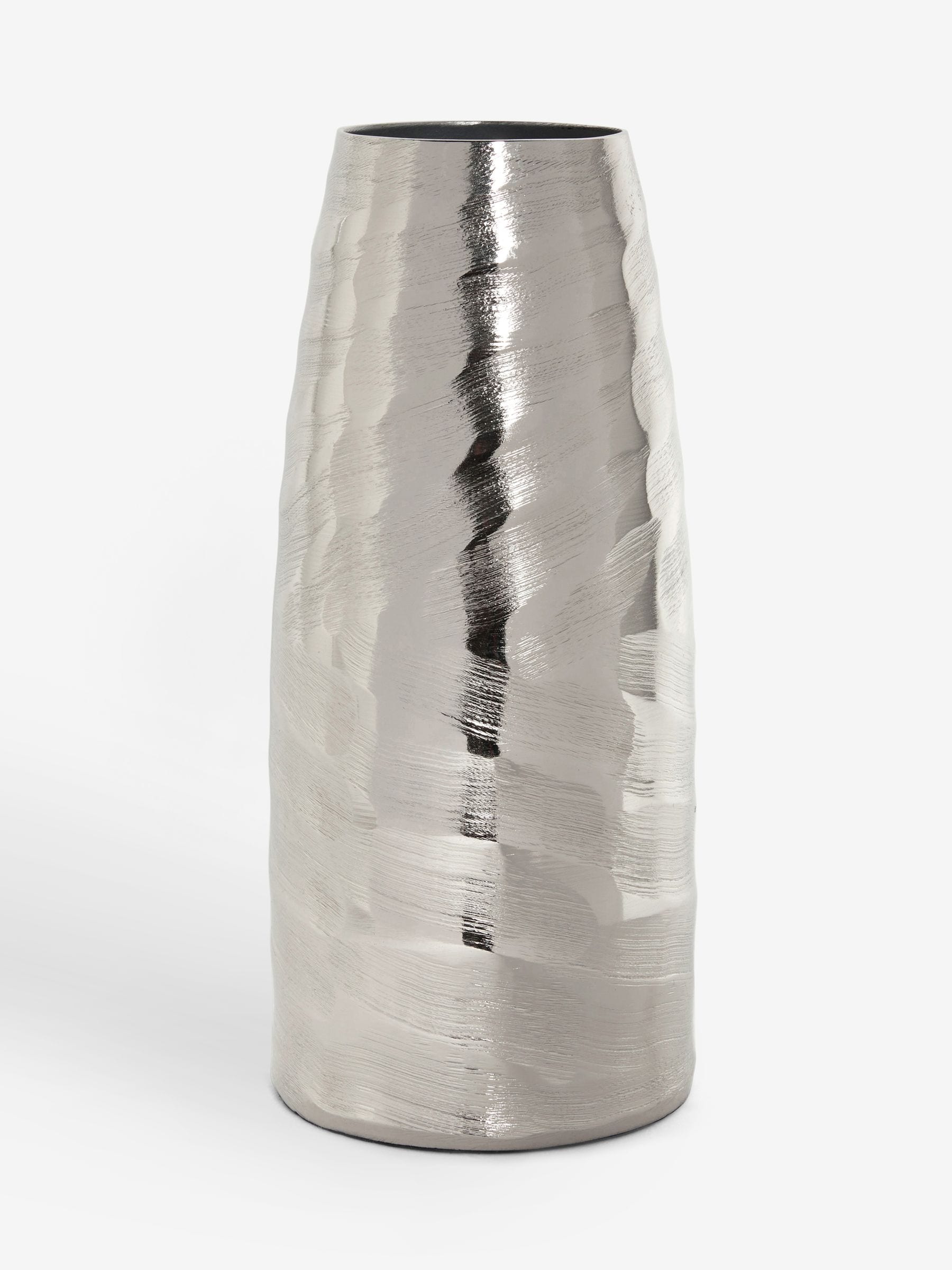 Silver medium metal textured vase (British brand)