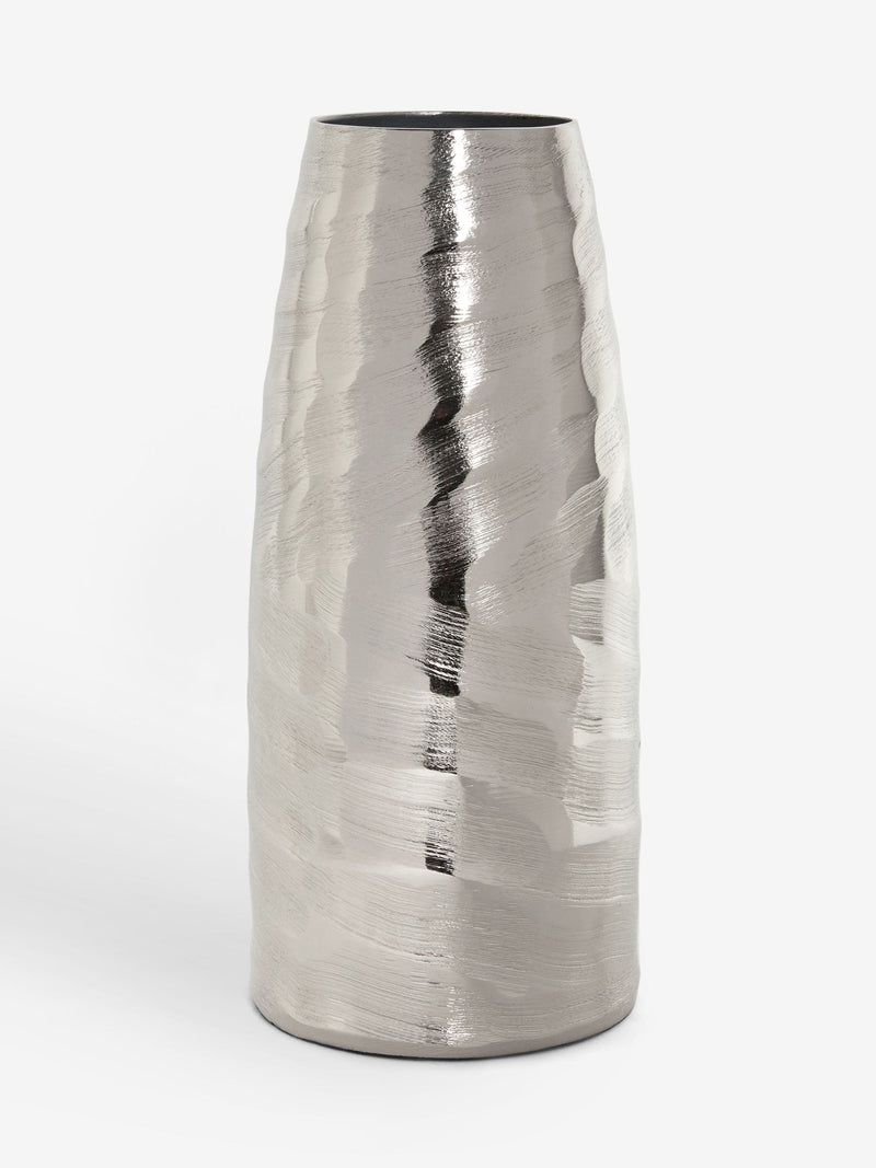Silver medium metal textured vase (British brand)