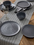 12 Piece Charcoal Grey Kya Dinnerware Dinner Set