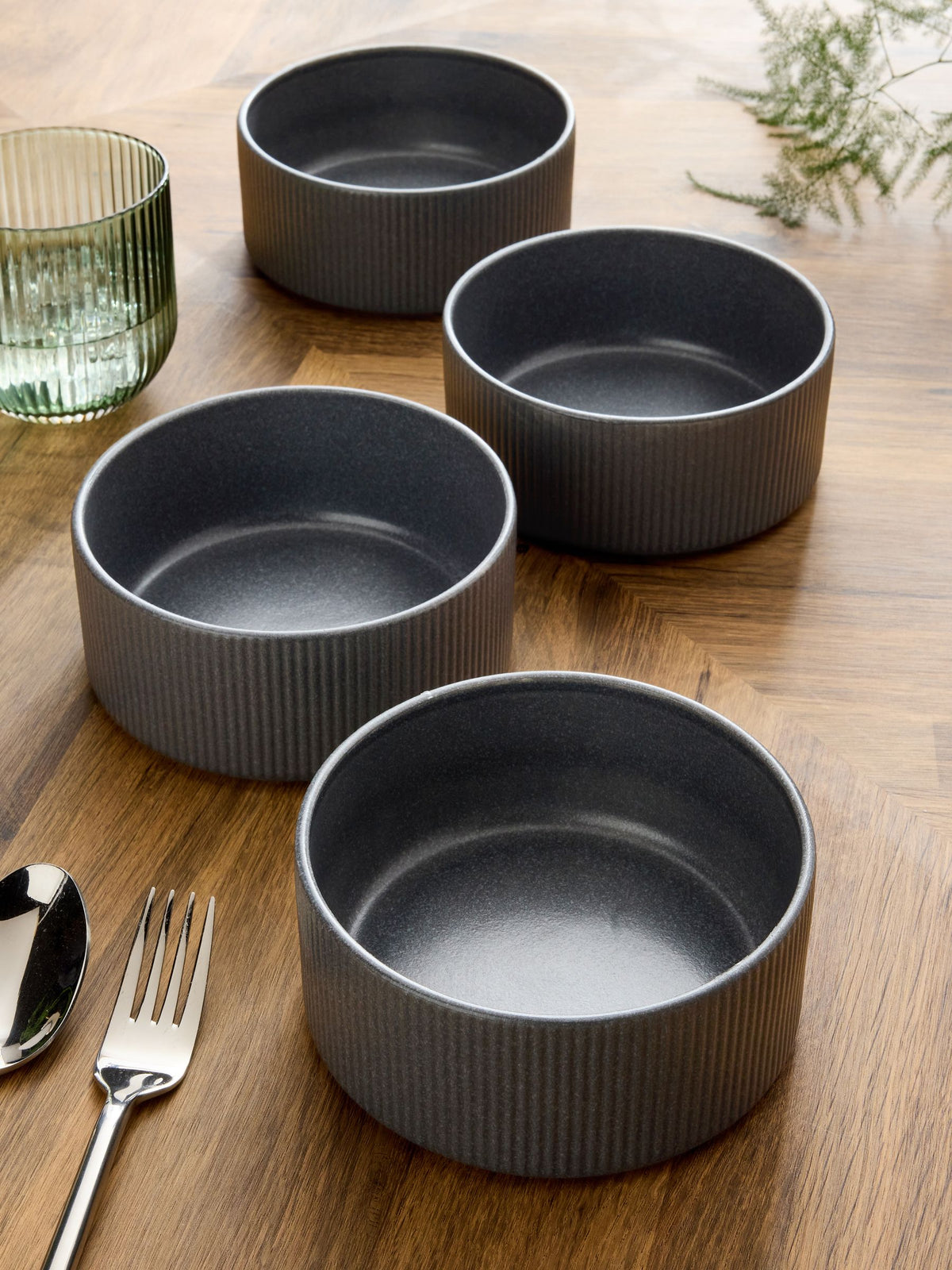 Stamford charcoal grey cereal bowls set of 4 (British brand)