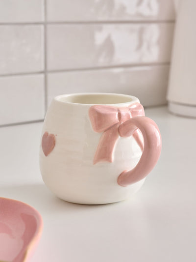 Next Pink Heart Bow Mug- Buy online at McGrocer