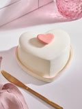Pink Heart Shaped Butter Dish