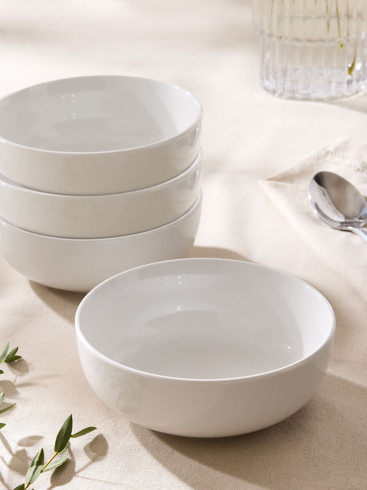 Ensemble de 4 bols Moderna blancs