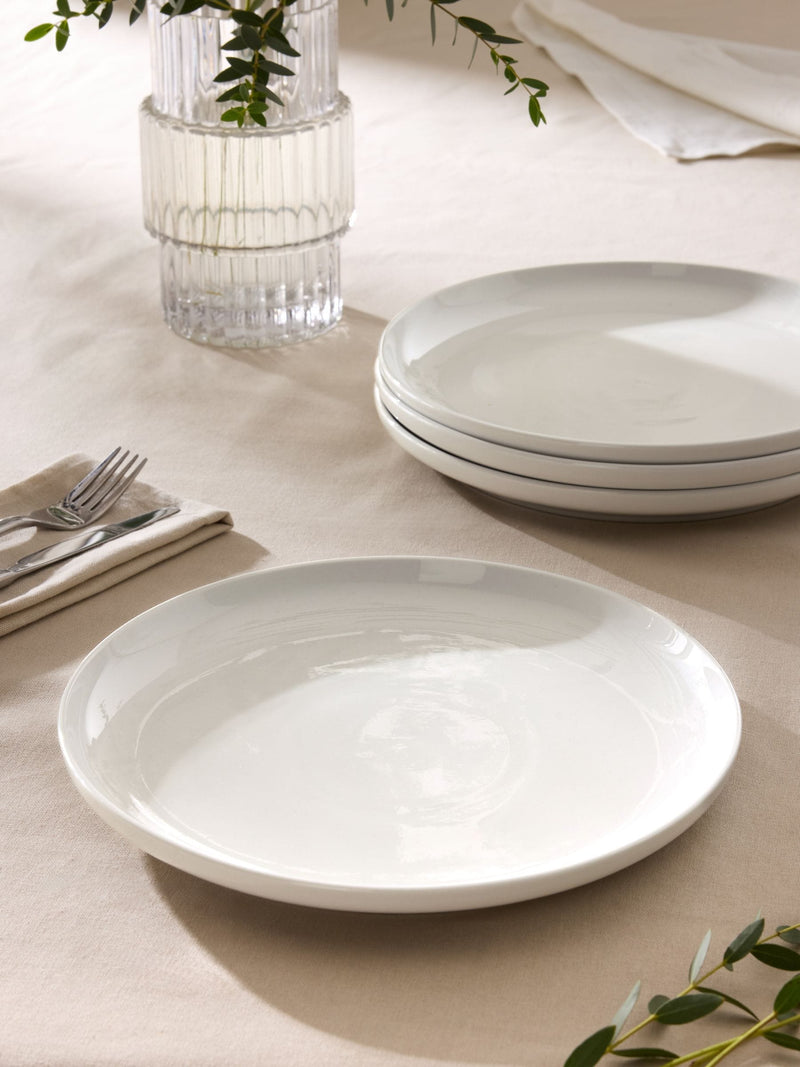 Moderna white dinner plates set of 4 (British brand)