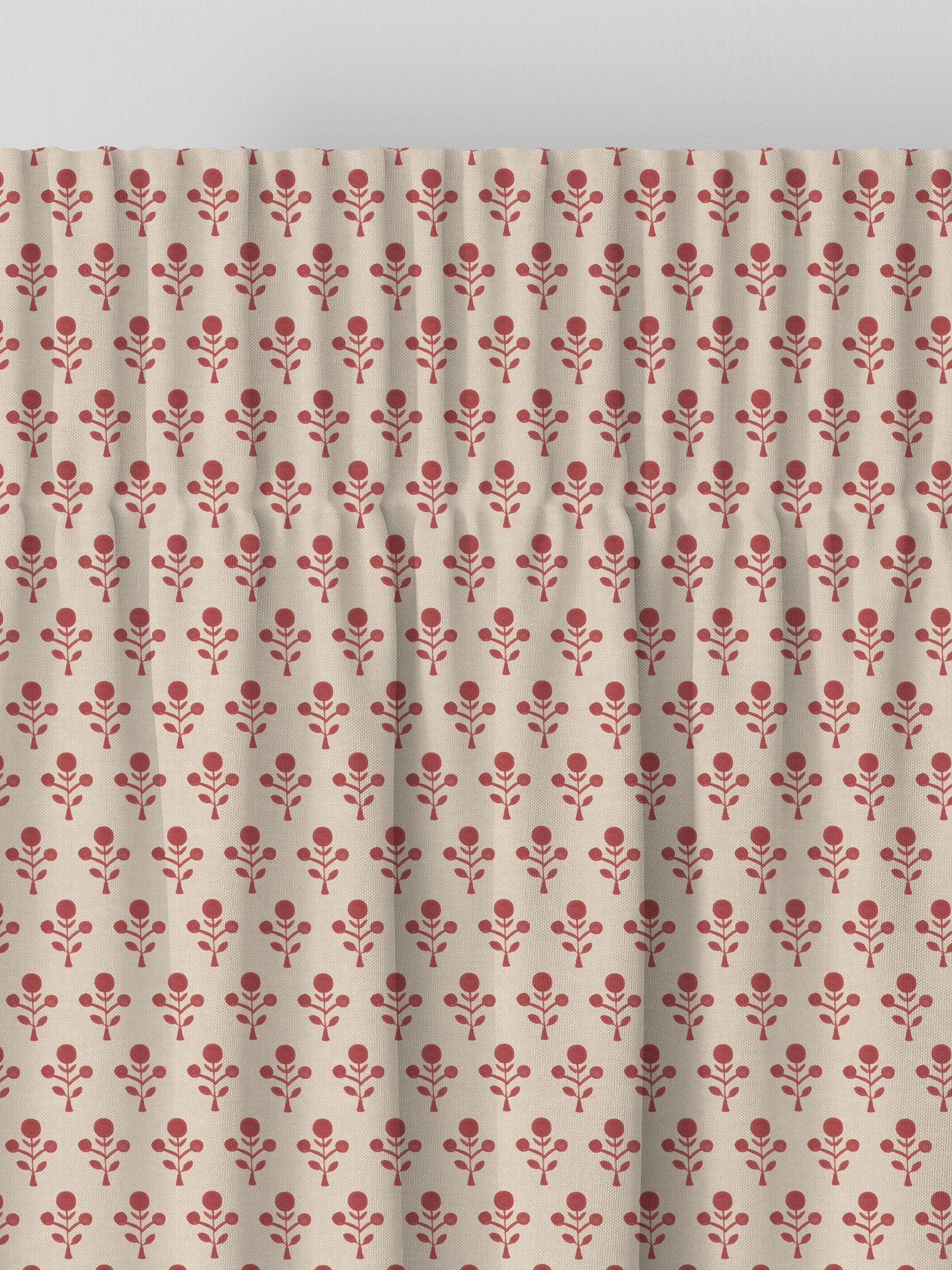 Emily Bond Swiss Red Hawthorn made to measure curtains (British brand)