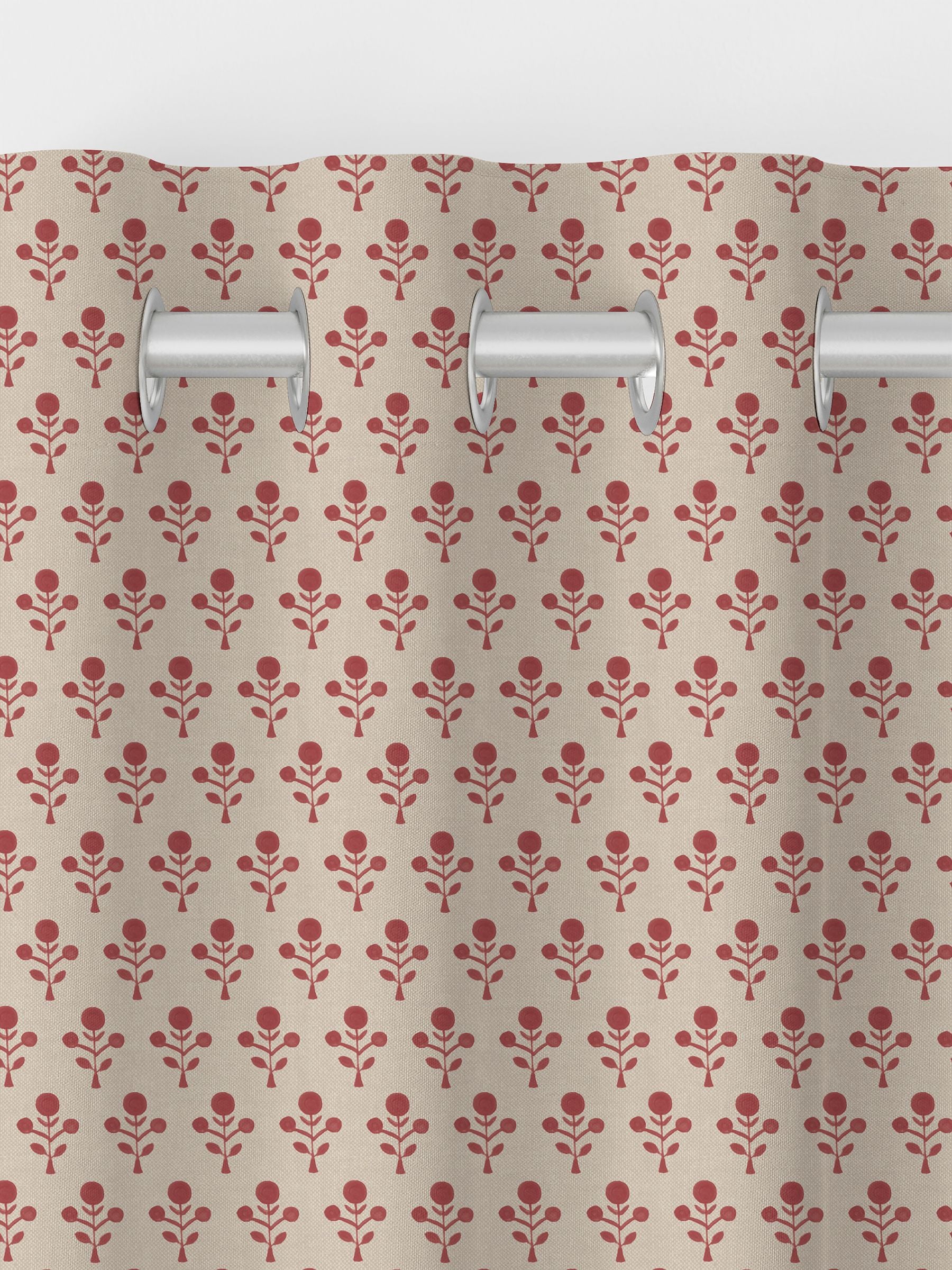 Emily Bond Swiss Red Hawthorn made to measure curtains (British brand)