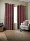 Emily Bond Wild Thyme burgundy red curtains, imported from the UK
