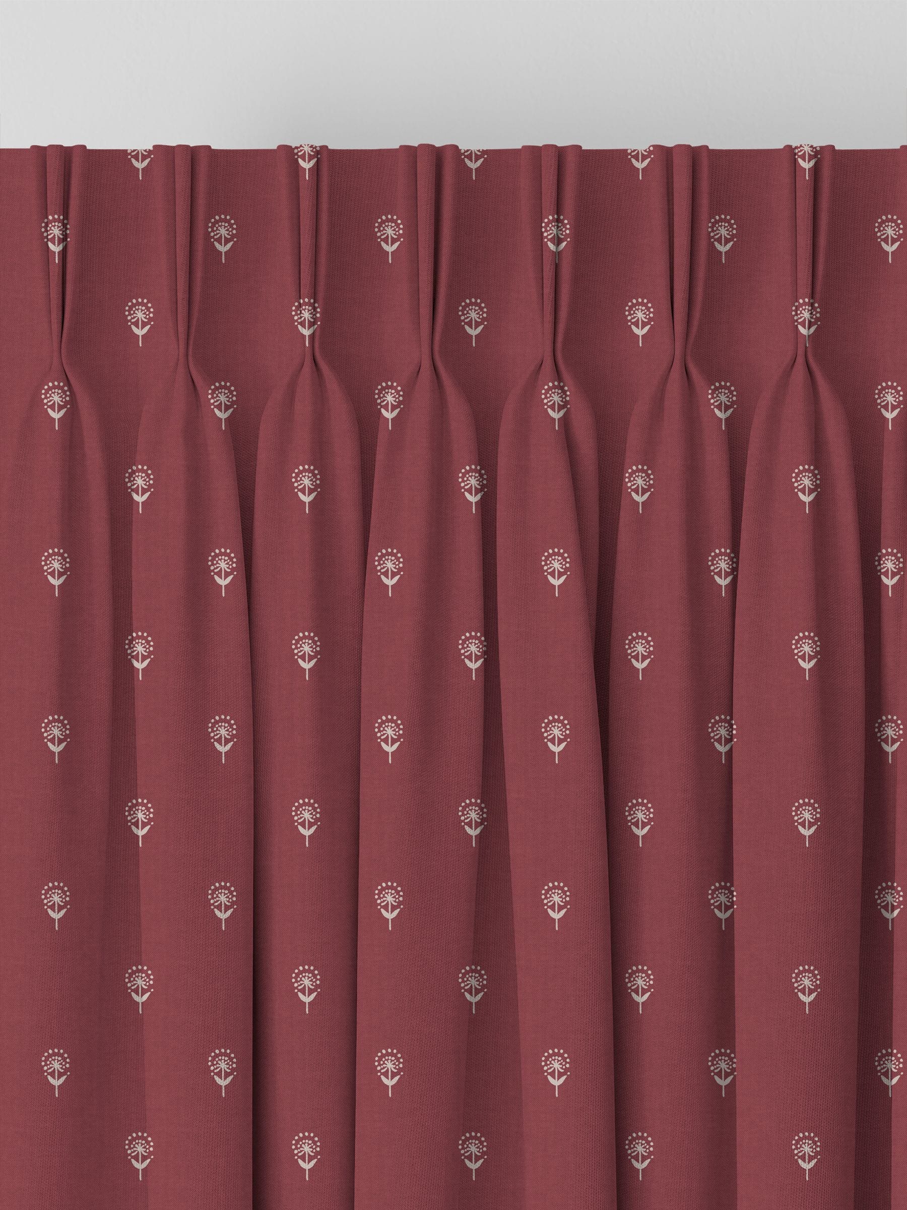 Emily Bond Wild Thyme burgundy red curtains, imported from the UK