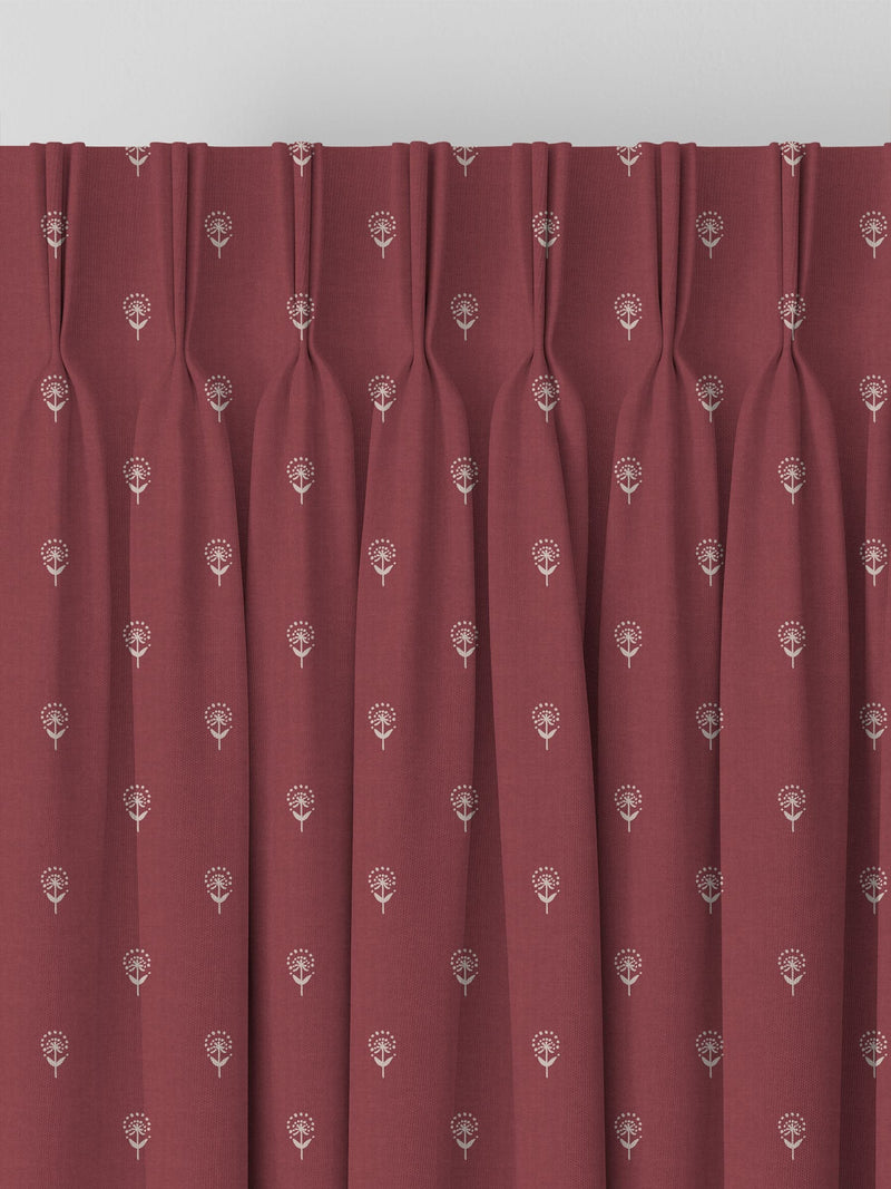 Emily Bond Wild Thyme burgundy red curtains, imported from the UK