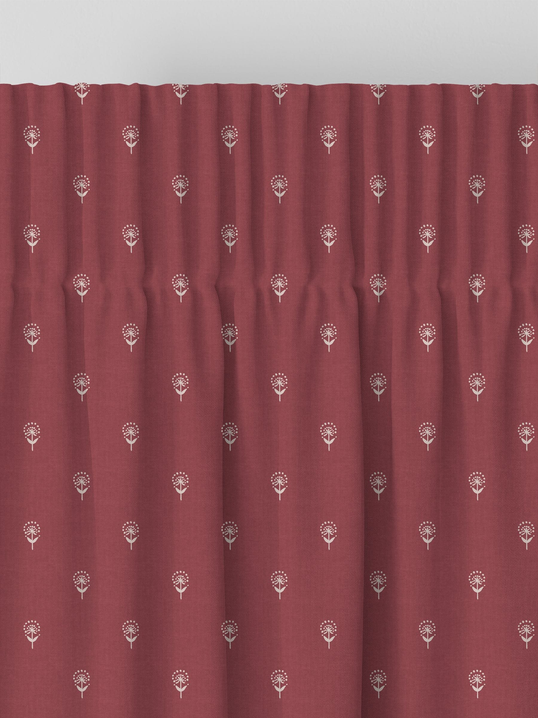 Emily Bond Wild Thyme burgundy red curtains, imported from the UK