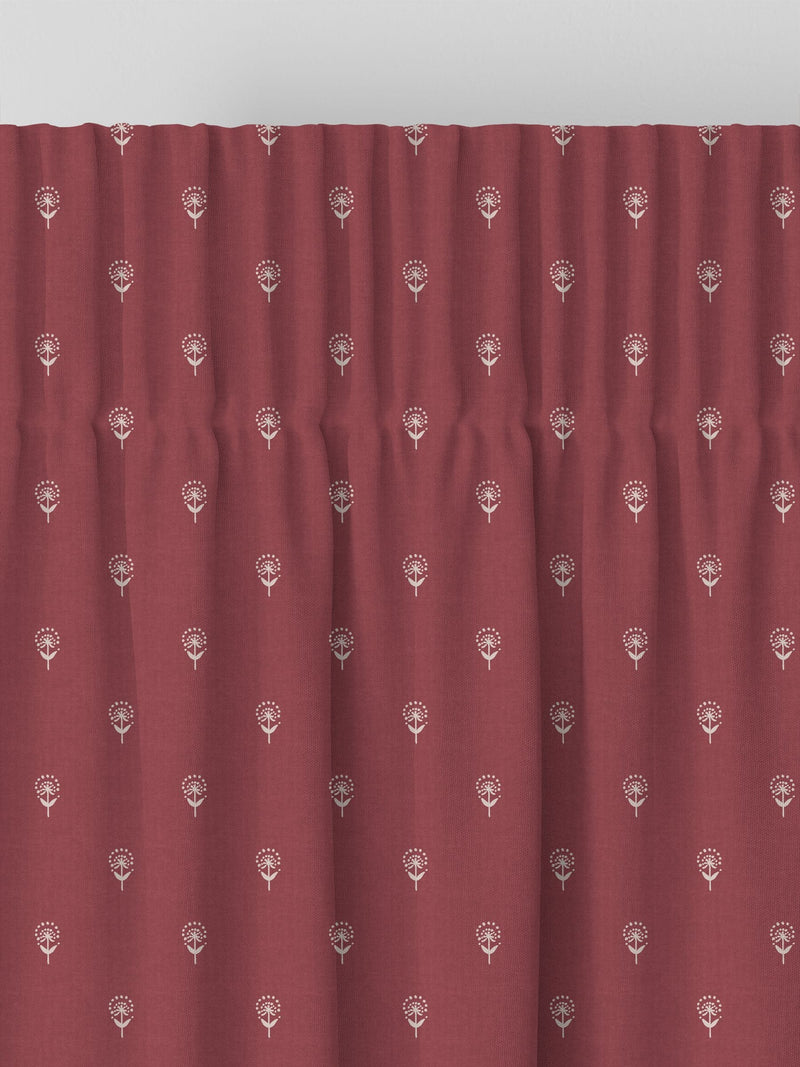 Emily Bond Wild Thyme burgundy red curtains, imported from the UK