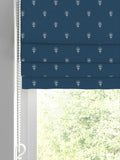 Emily Bond roman blind indigo blue wild thyme, imported from the UK