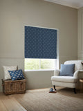 Emily Bond roman blind indigo blue wild thyme, imported from the UK