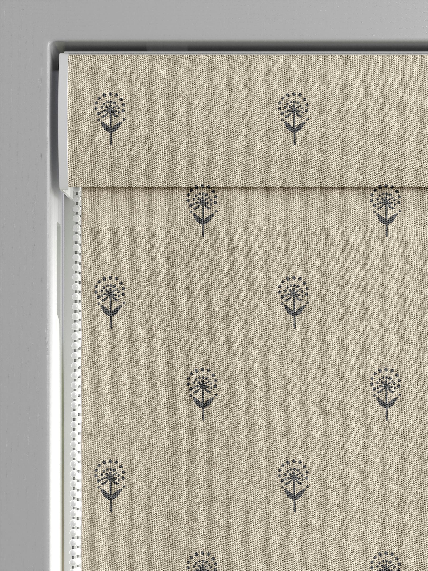 Emily Bond roman blind Charcoal Grey Wild Thyme - British product
