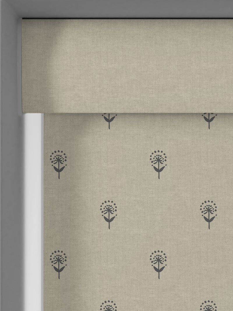Emily Bond Charcoal Grey Wild Thyme roller blind - British product