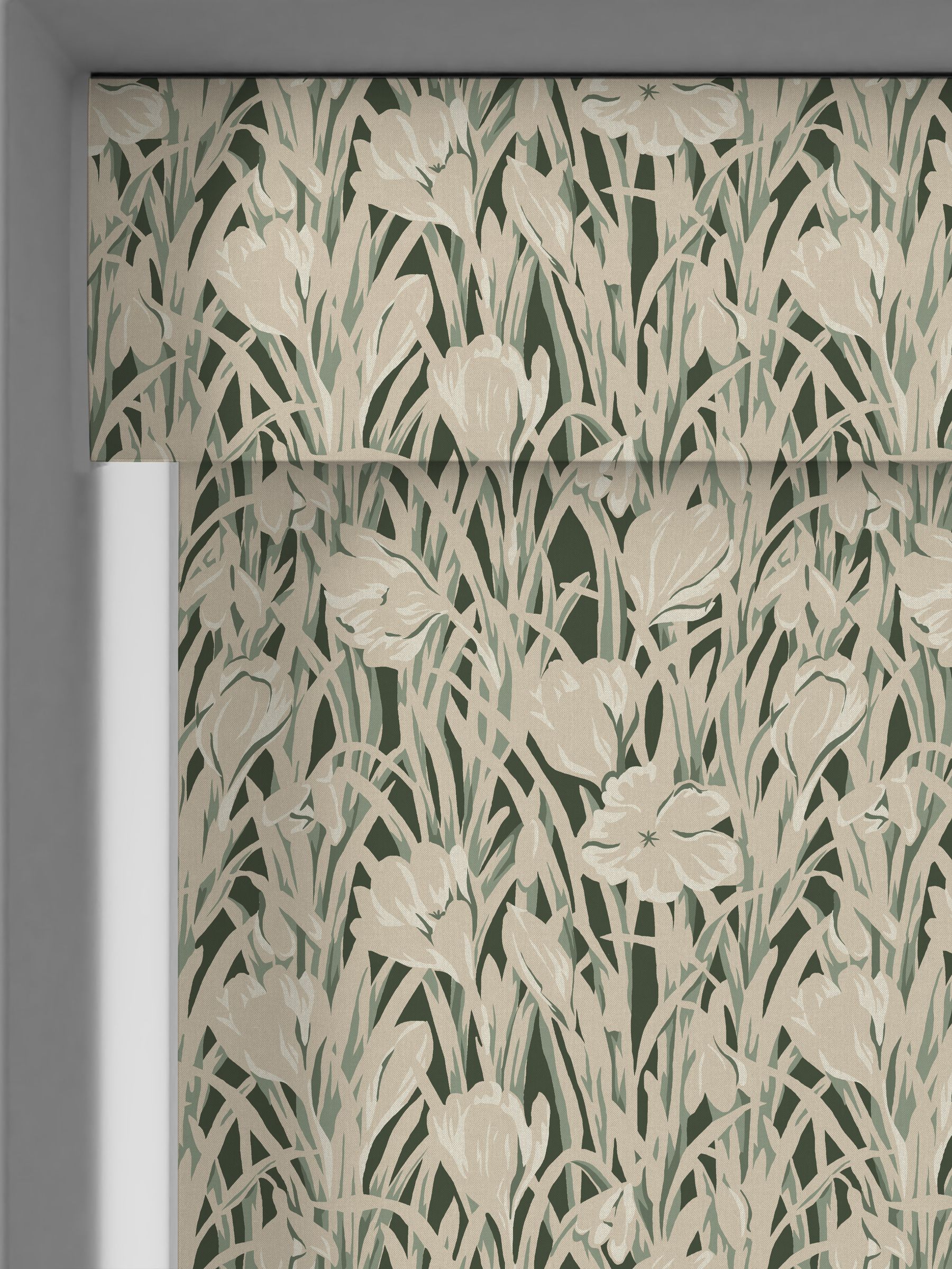 Emily Bond roller blind in Green Crocus made to measure - British product