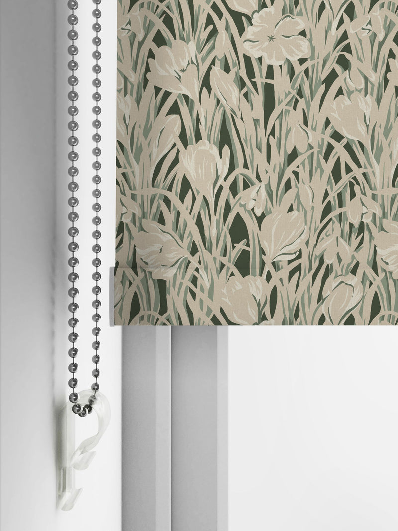 Emily Bond roller blind in Green Crocus made to measure - British product