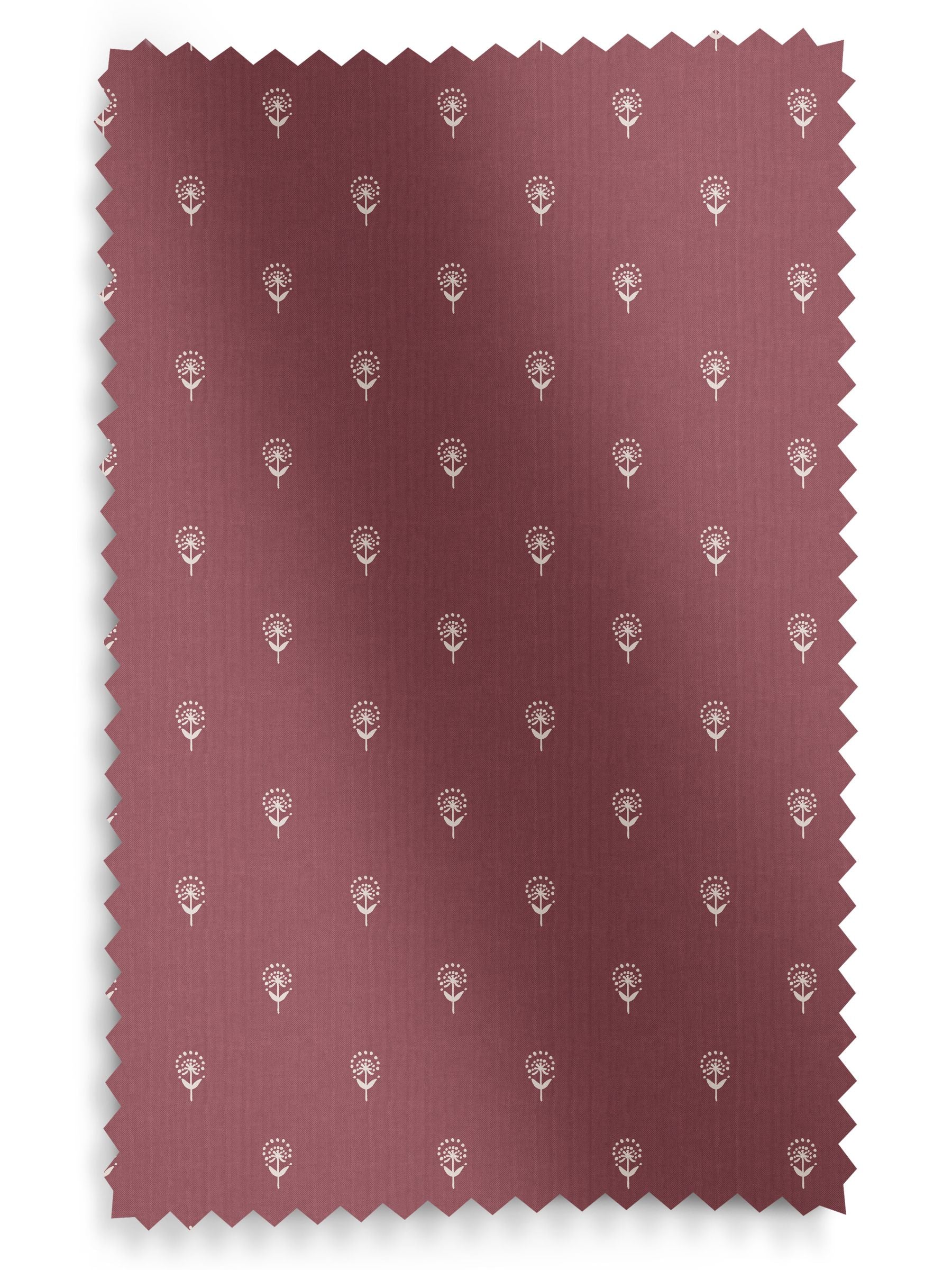 Emily Bond roller blind Burgundy Red Wild Thyme, UK version