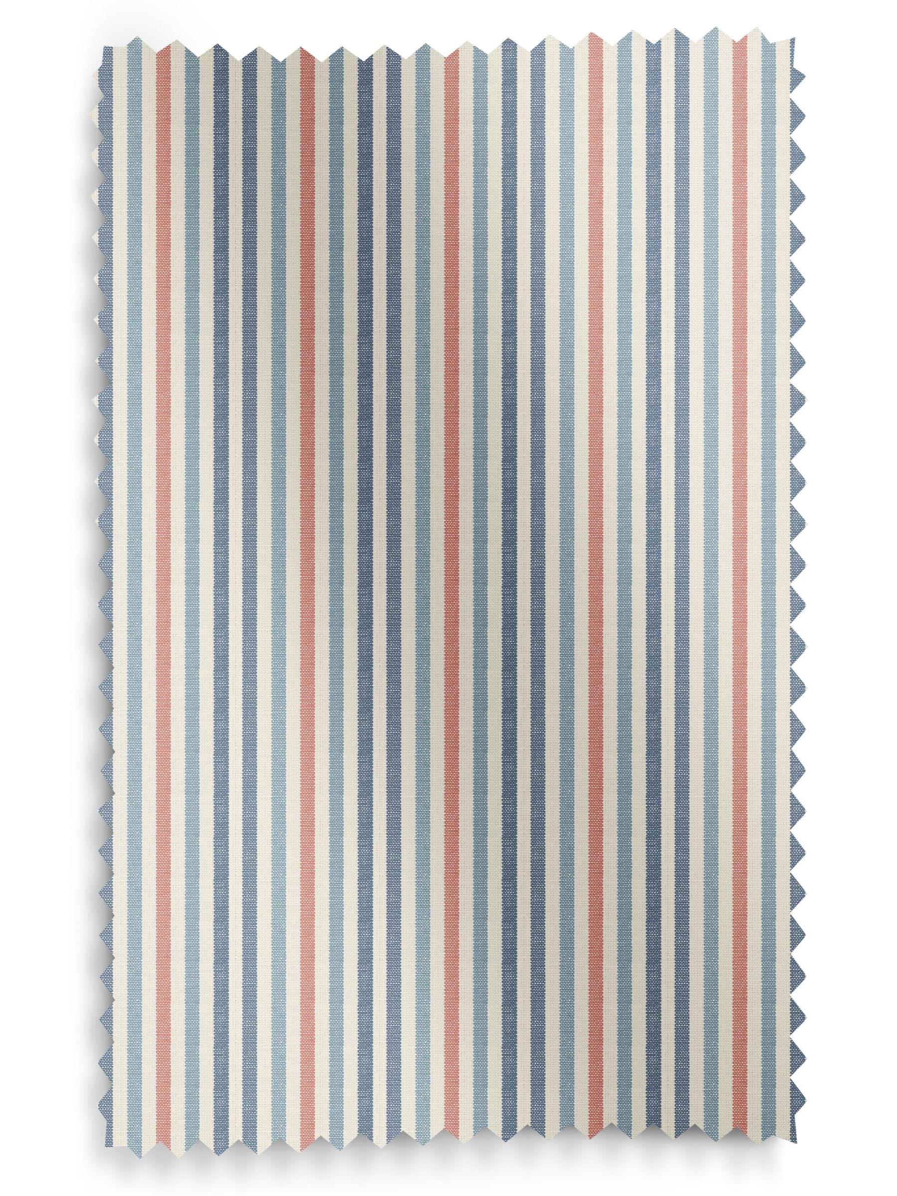Emily Bond blue Cornish Stripe roller blind (British brand)