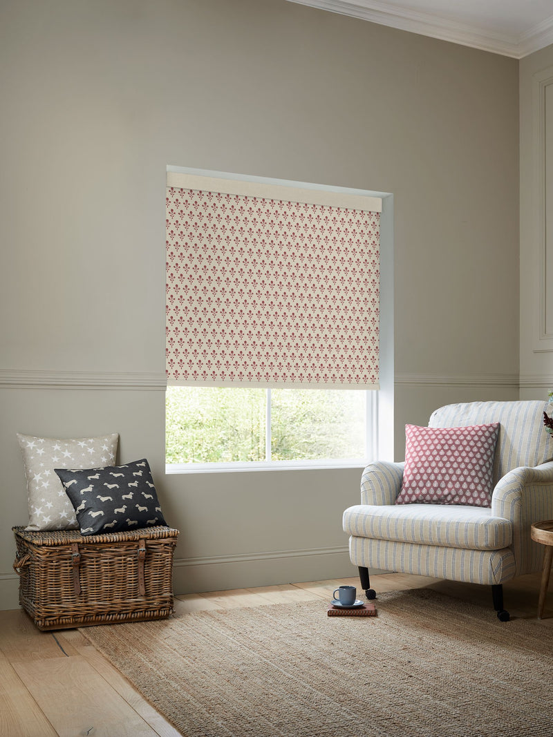 Emily Bond Swiss Red Hawthorn made to measure roller blind (British brand)