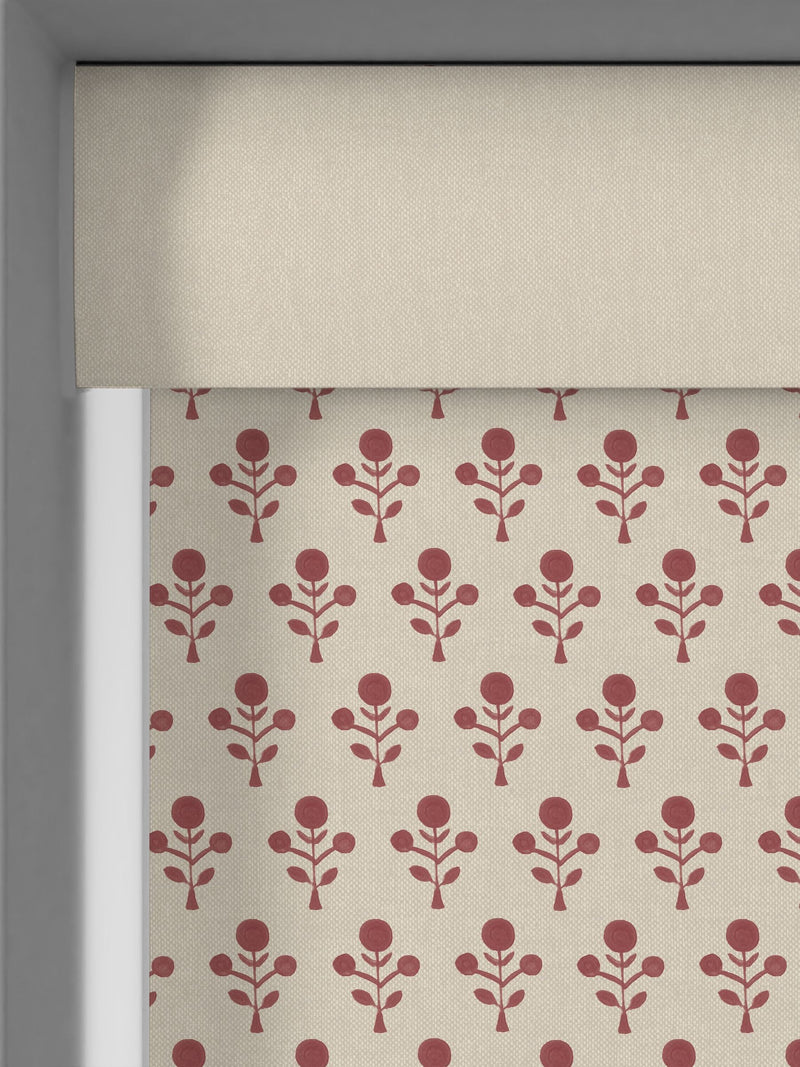 Emily Bond Swiss Red Hawthorn made to measure roller blind (British brand)