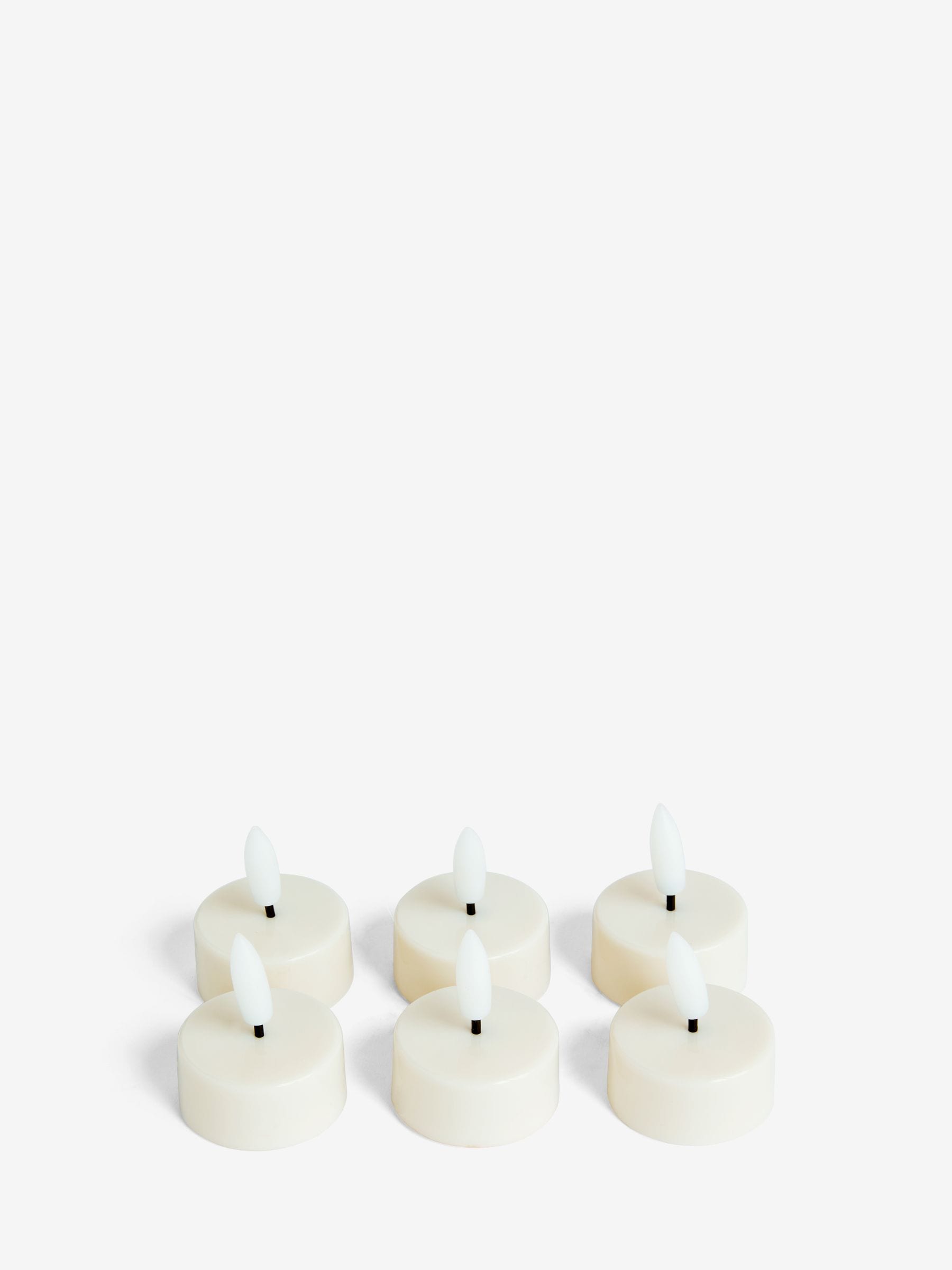 Set of 6 white LED unscented tea lights (British brand)