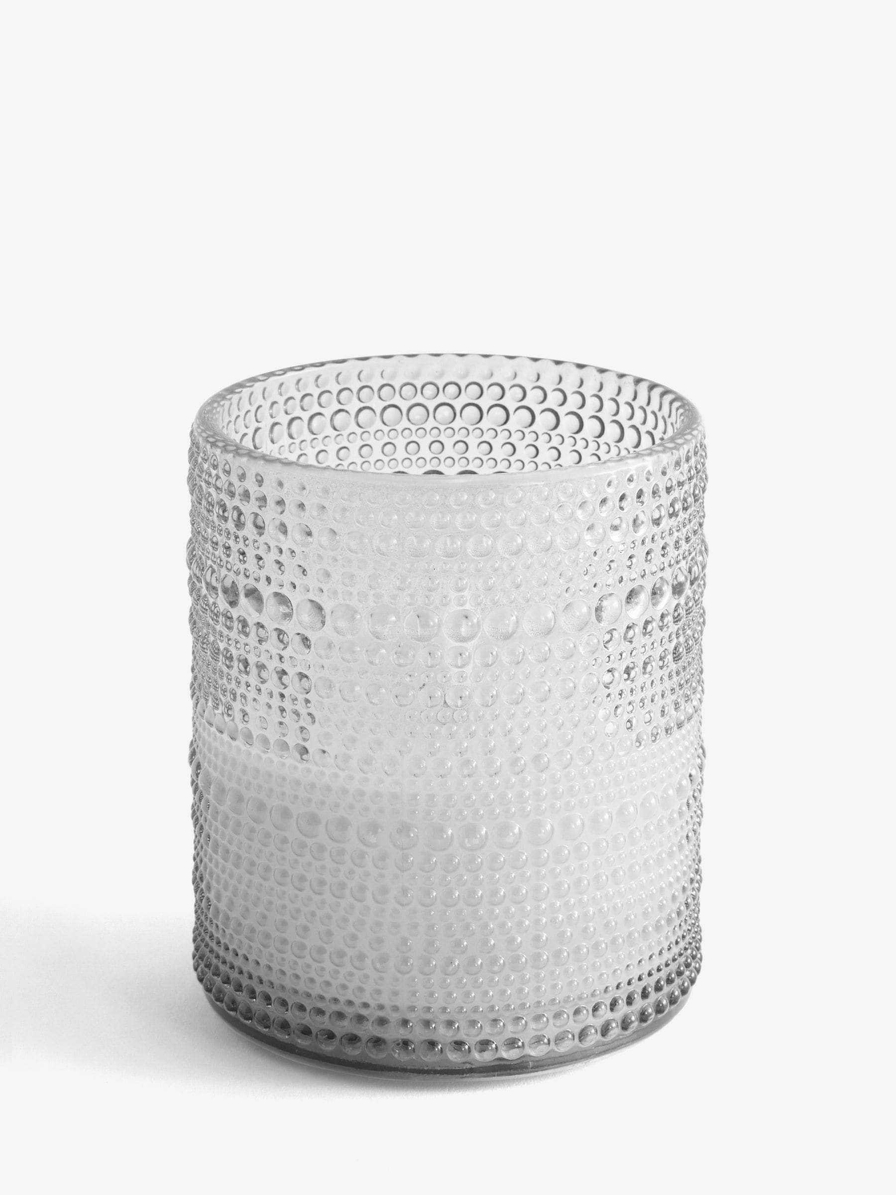 Smoke Grey Glass Large LED Pillar Candle