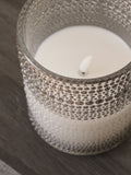Smoke Grey Glass Large LED Pillar Candle