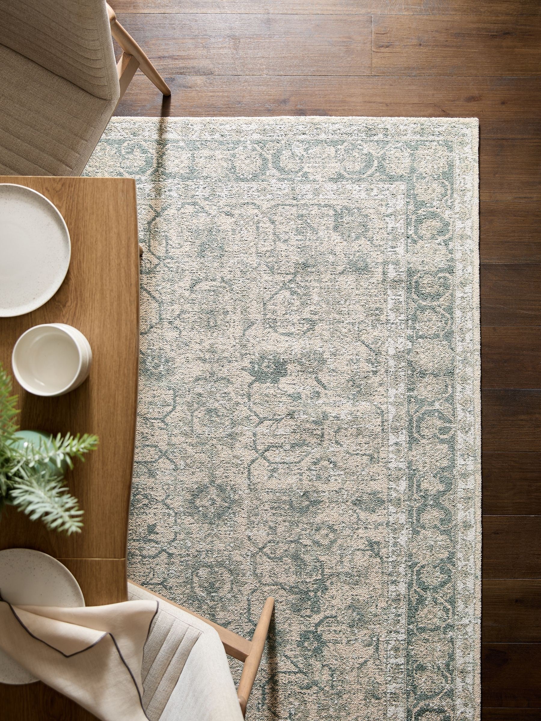 Green Land Oriental rug pink, imported from the UK