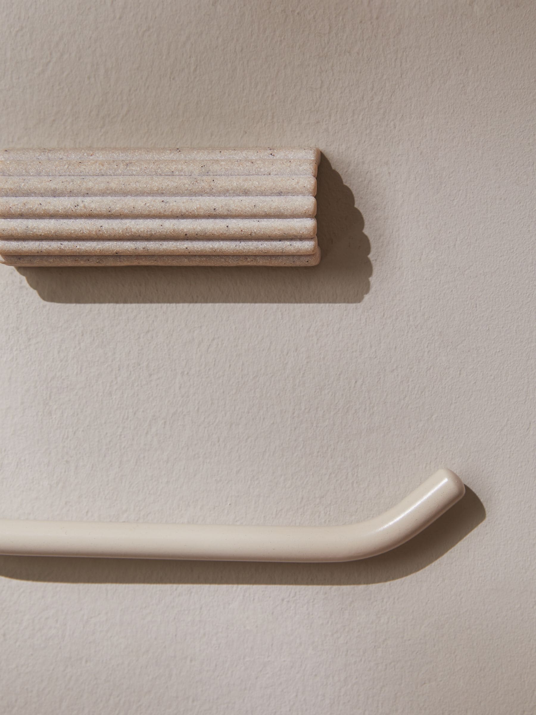 Natural Rib Toilet Roll Holder with resin backplate - British product