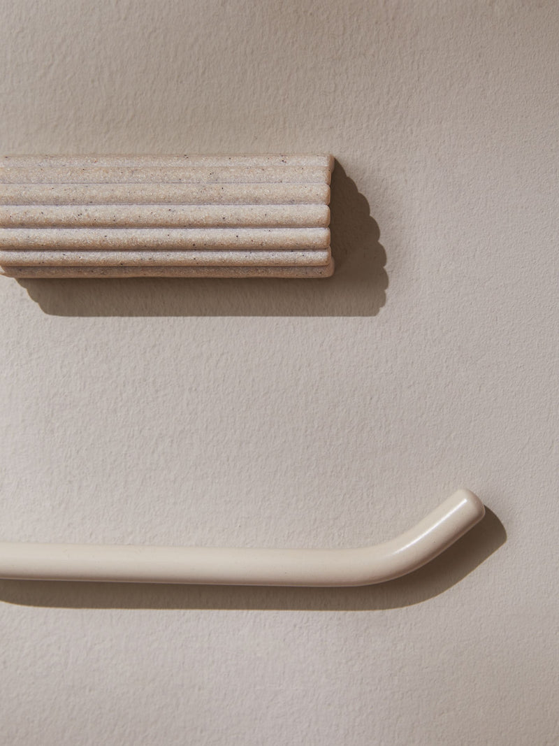 Natural Rib Toilet Roll Holder with resin backplate - British product