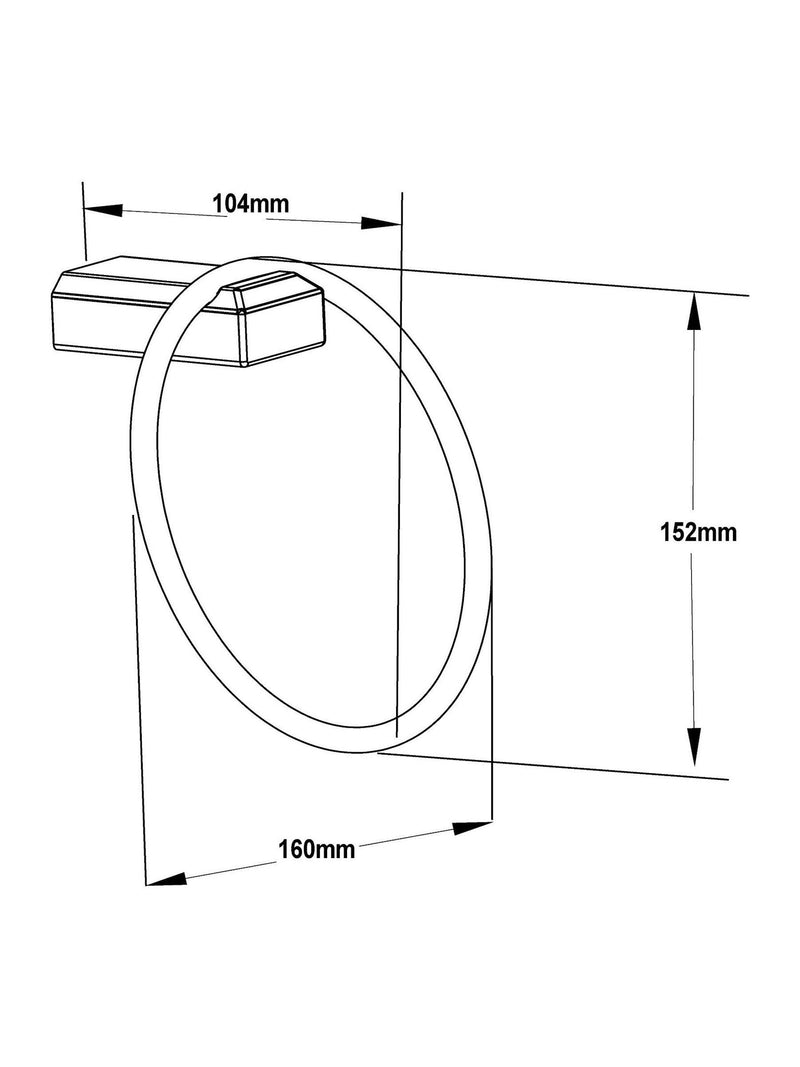Moderna chrome towel rail ring - British product
