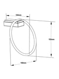 Moderna chrome towel rail ring - British product