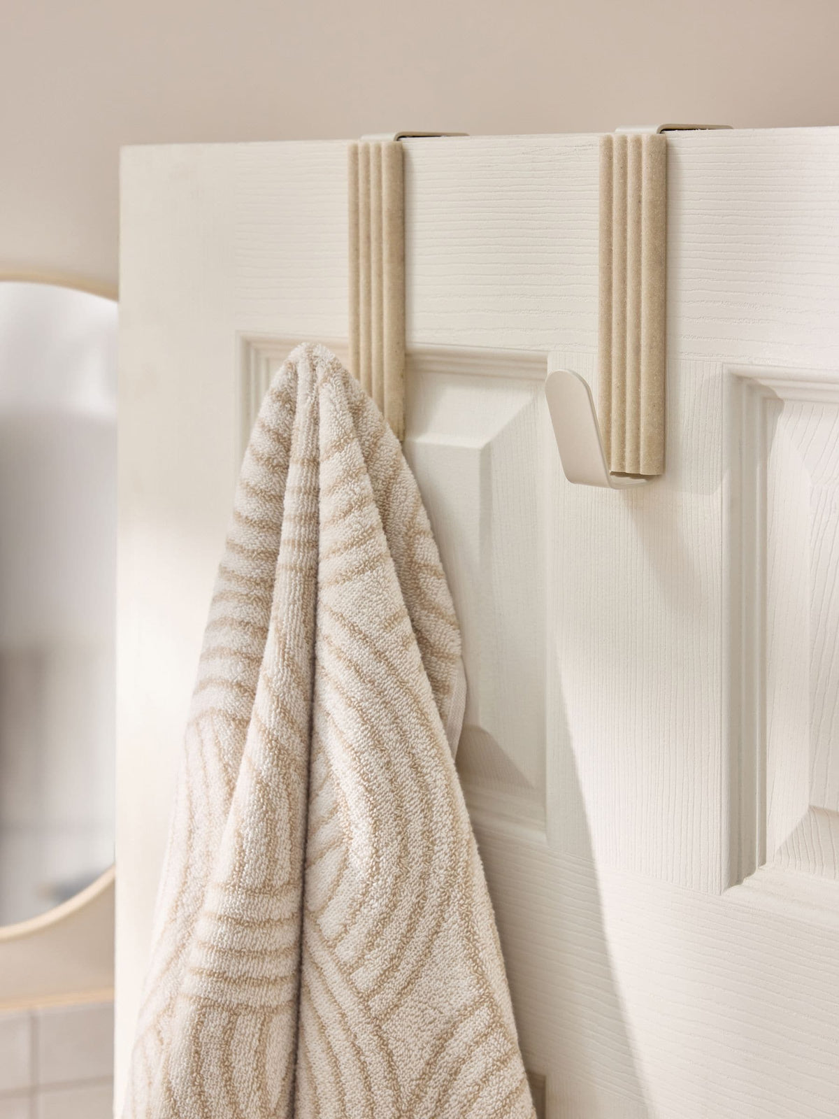 Natural Rib Over Door Hooks Set of 2 (British brand)