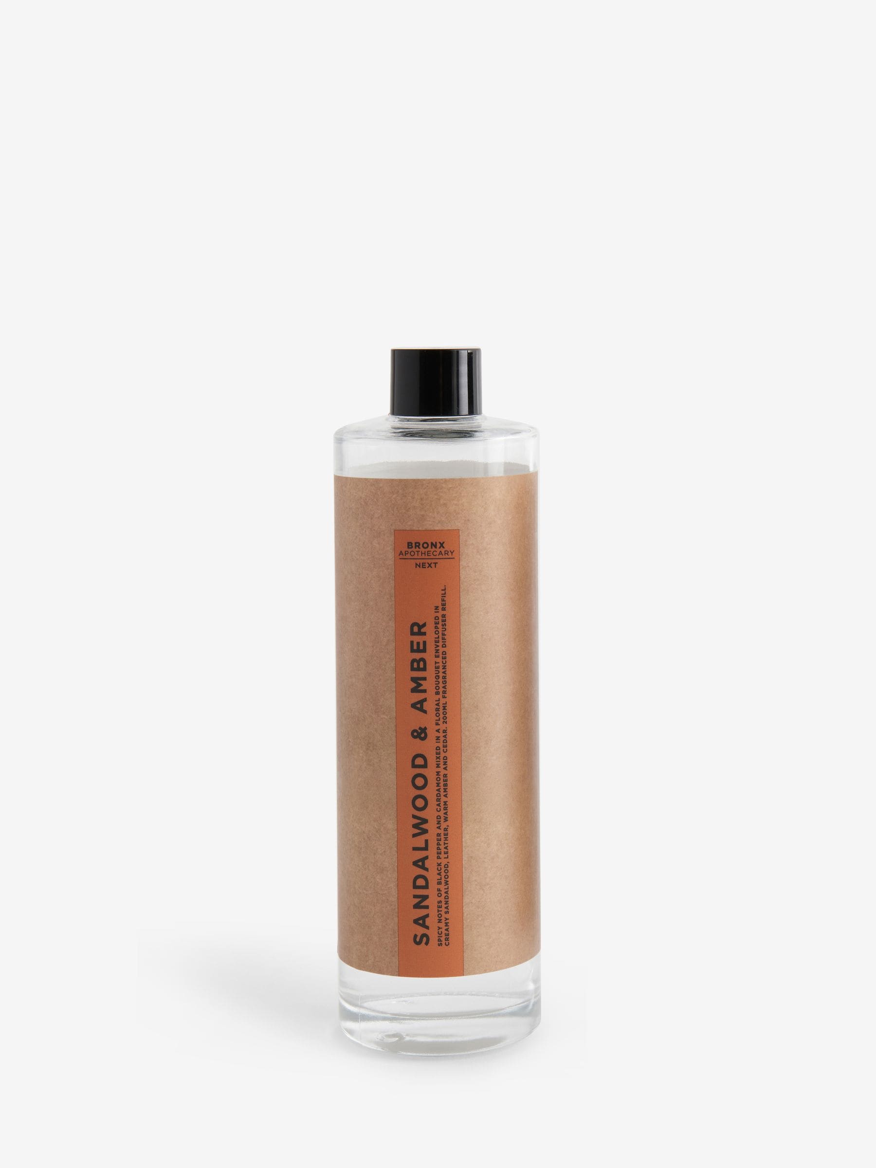 Bronx Brown sandalwood and amber reed diffuser refill - British product