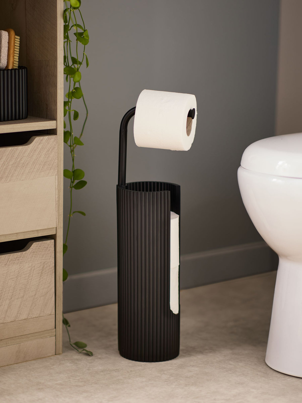Natural Rib Toilet Roll Holder, imported from the UK
