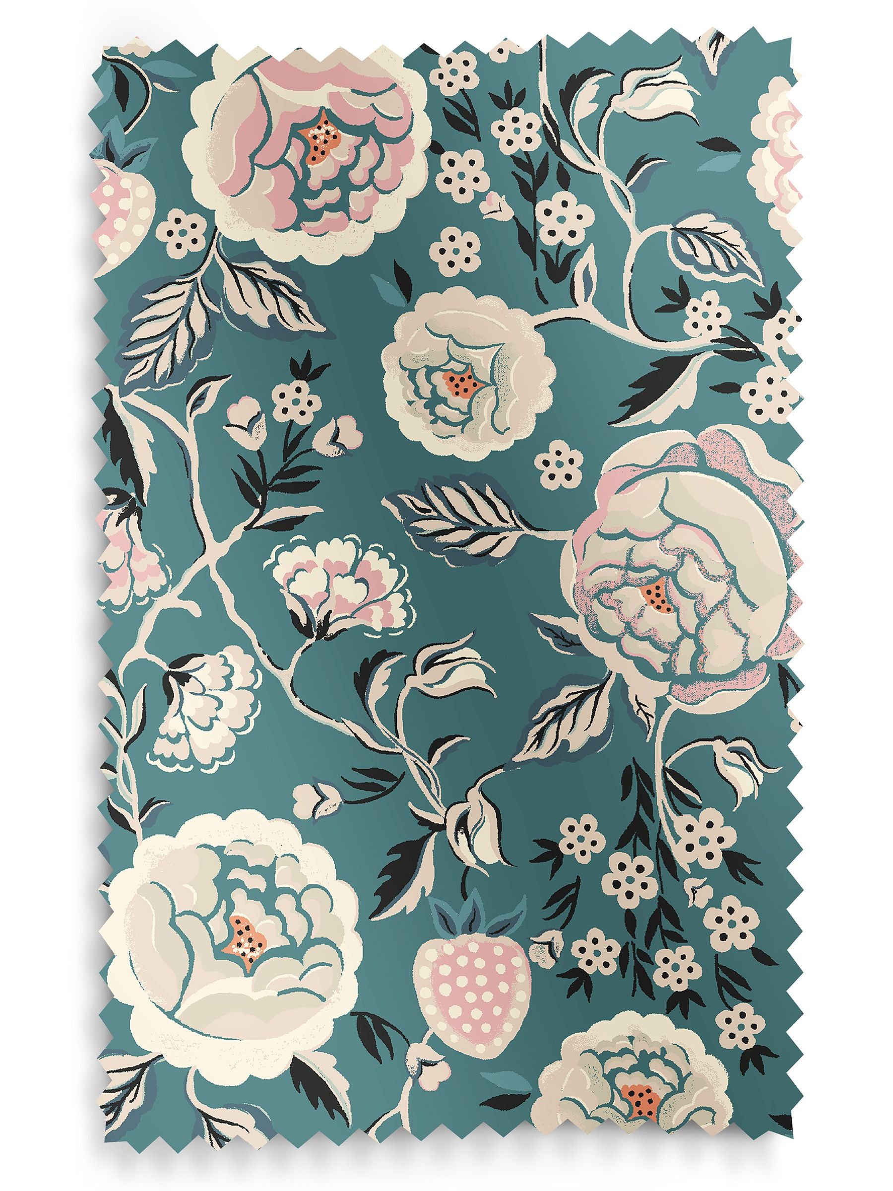 Cath Kidston roller blind Teal Blue Strawberry Gardens - British product