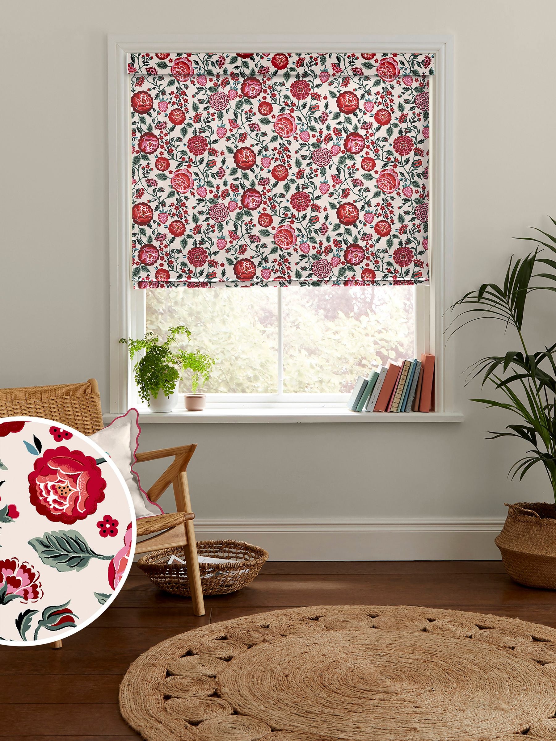 Cath Kidston roman blind strawberry gardens pattern, imported from the UK