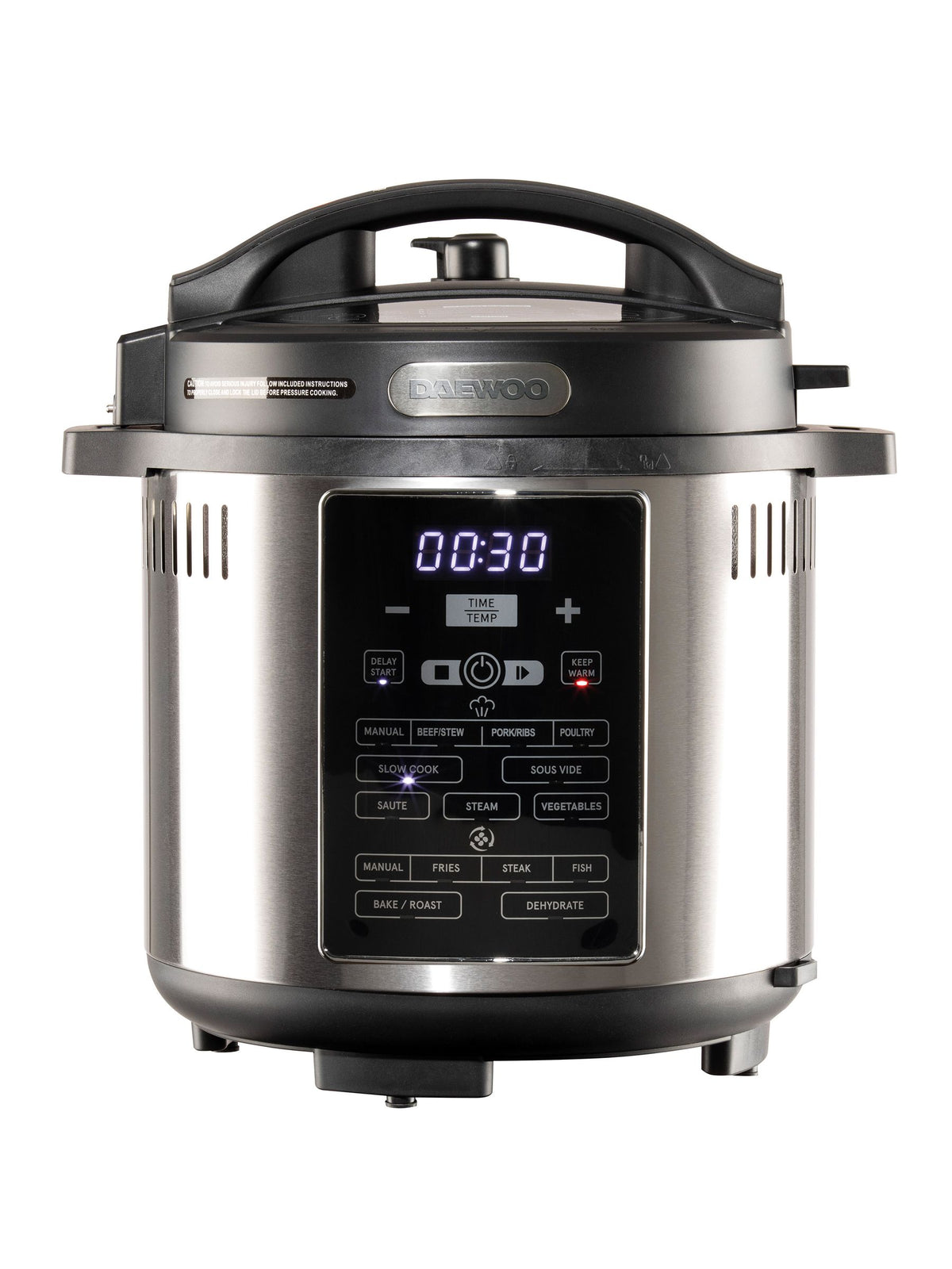 Daewoo Black 2 in 1 Air Fryer Pressure Cooker 6L