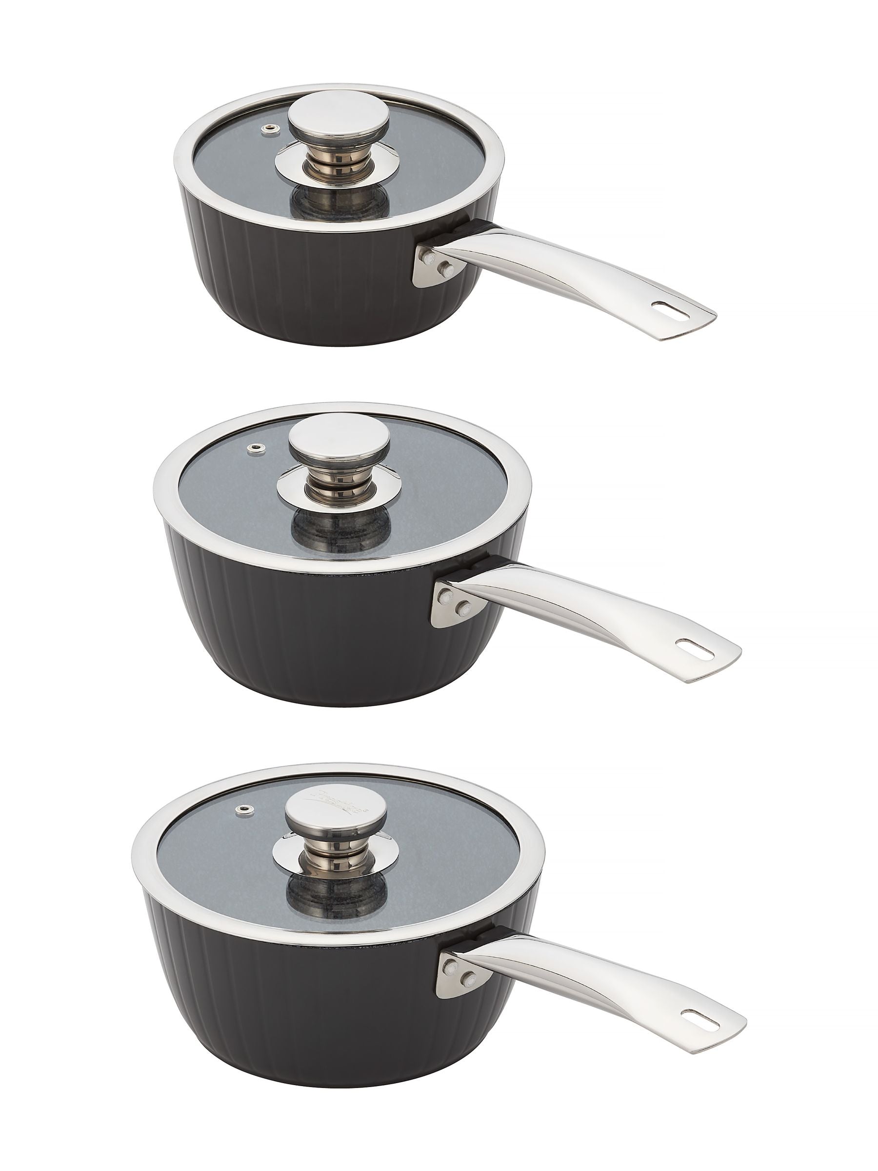 Judge Dark Grey Evertough 3 piece saucepan set, UK version