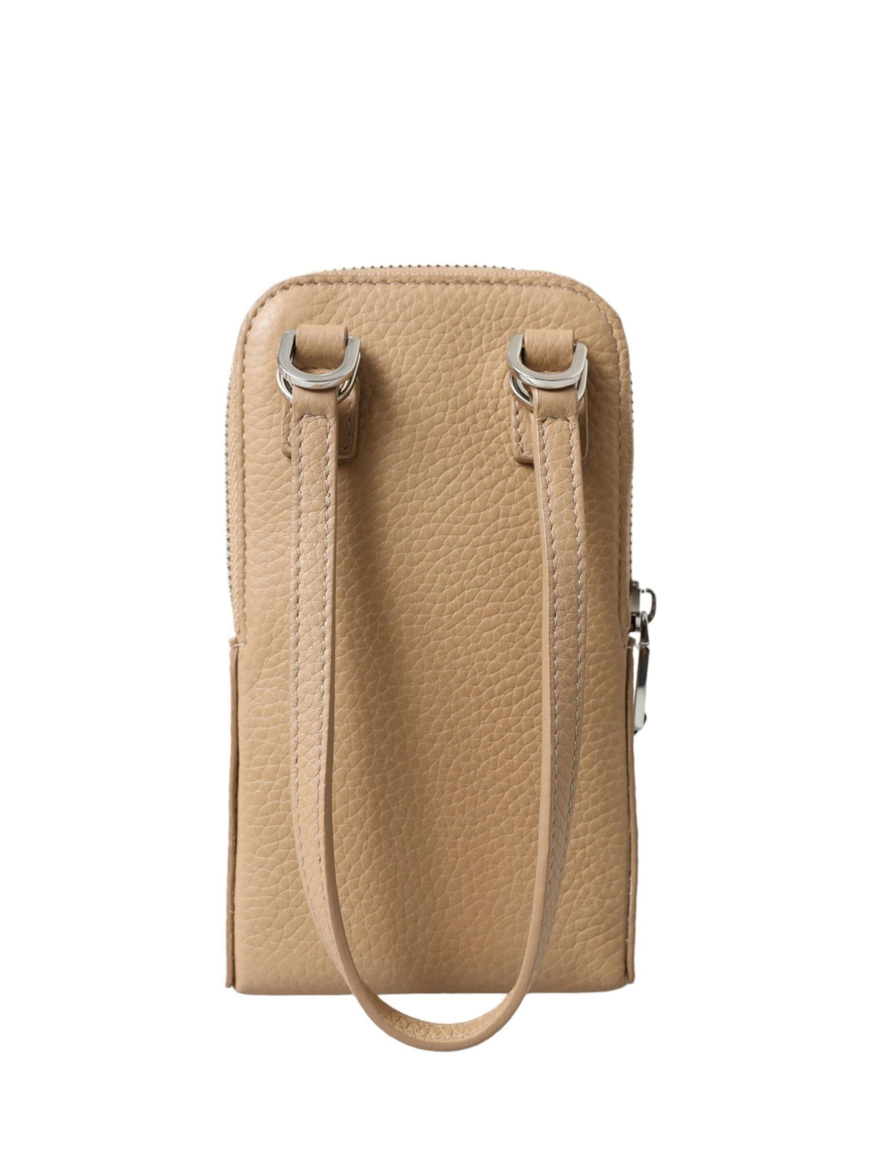 Dolce & Gabbana beige leather crossbody phone bag - British product