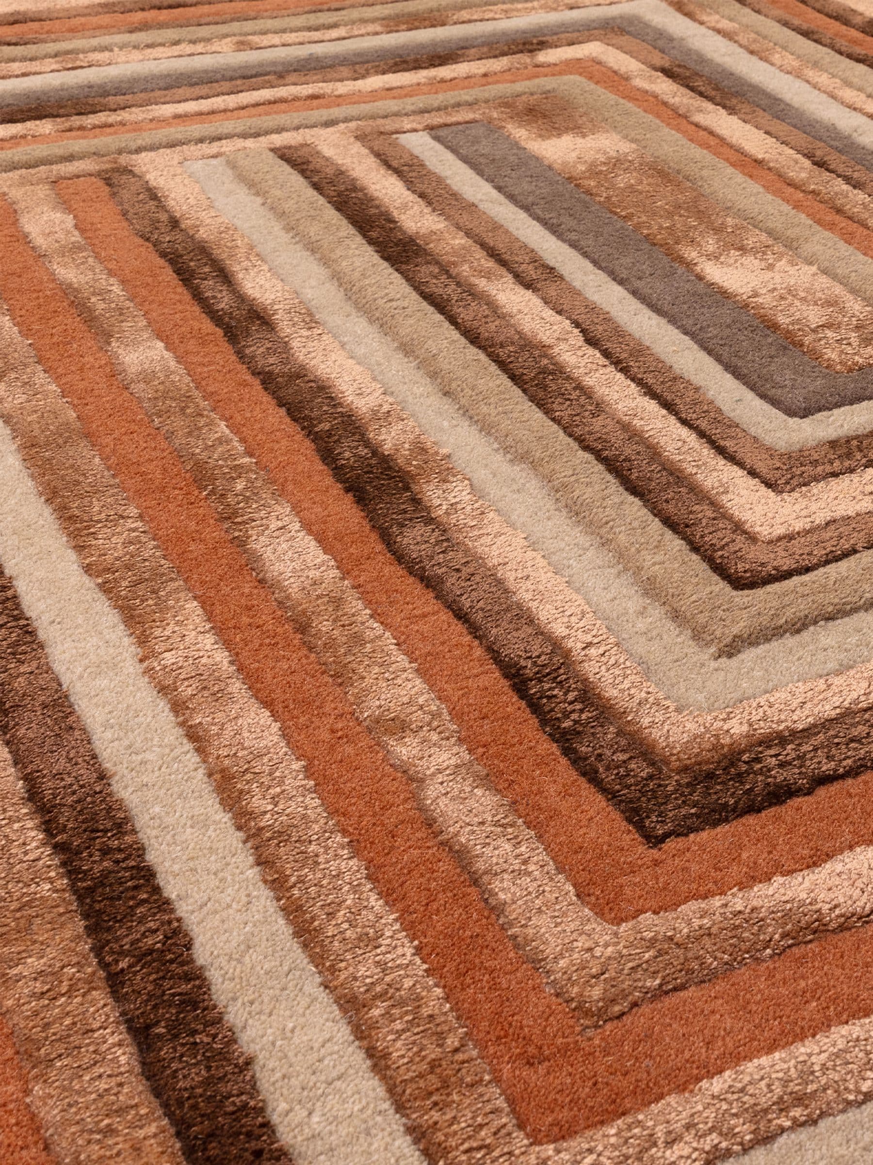 Asiatic Rugs hand-tufted terracotta orange network rug - British product