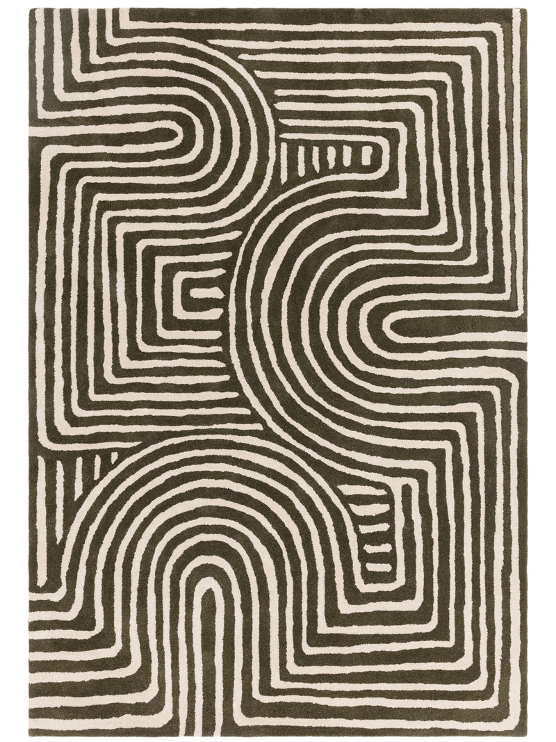 Asiatic Rugs Green Reef Curve wool rug - British product