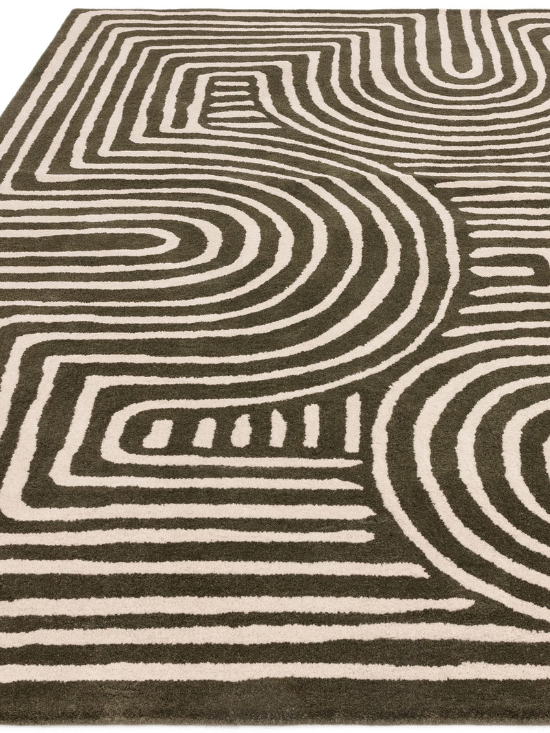 Asiatic Rugs Green Reef Curve wool rug - British product