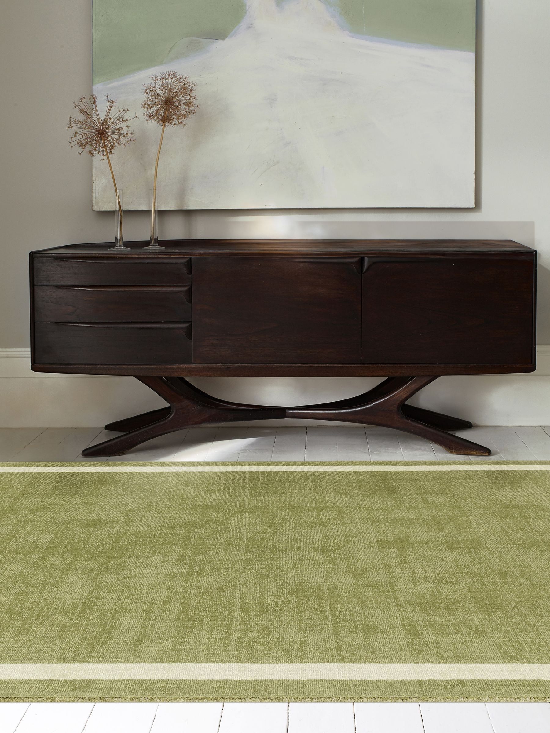 Asiatic Rugs Green Albi Border Wool Rug - British product