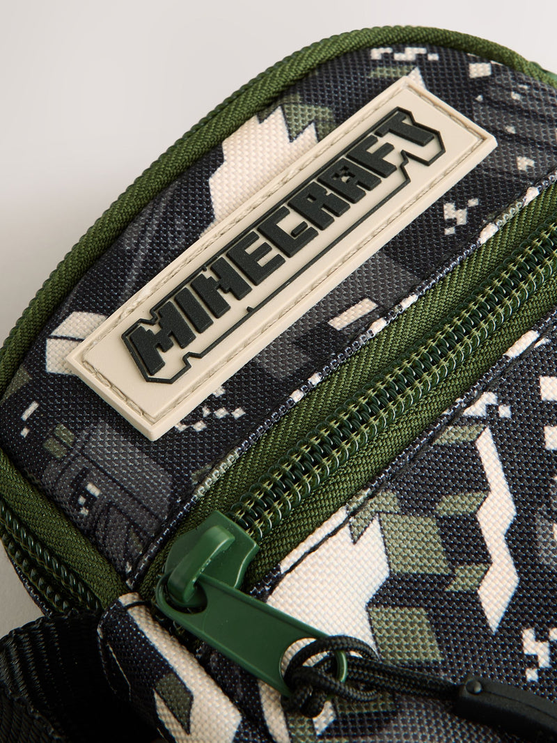 Minecraft cross-body phone bag adjustable strap front zip pocket, imported from the UK