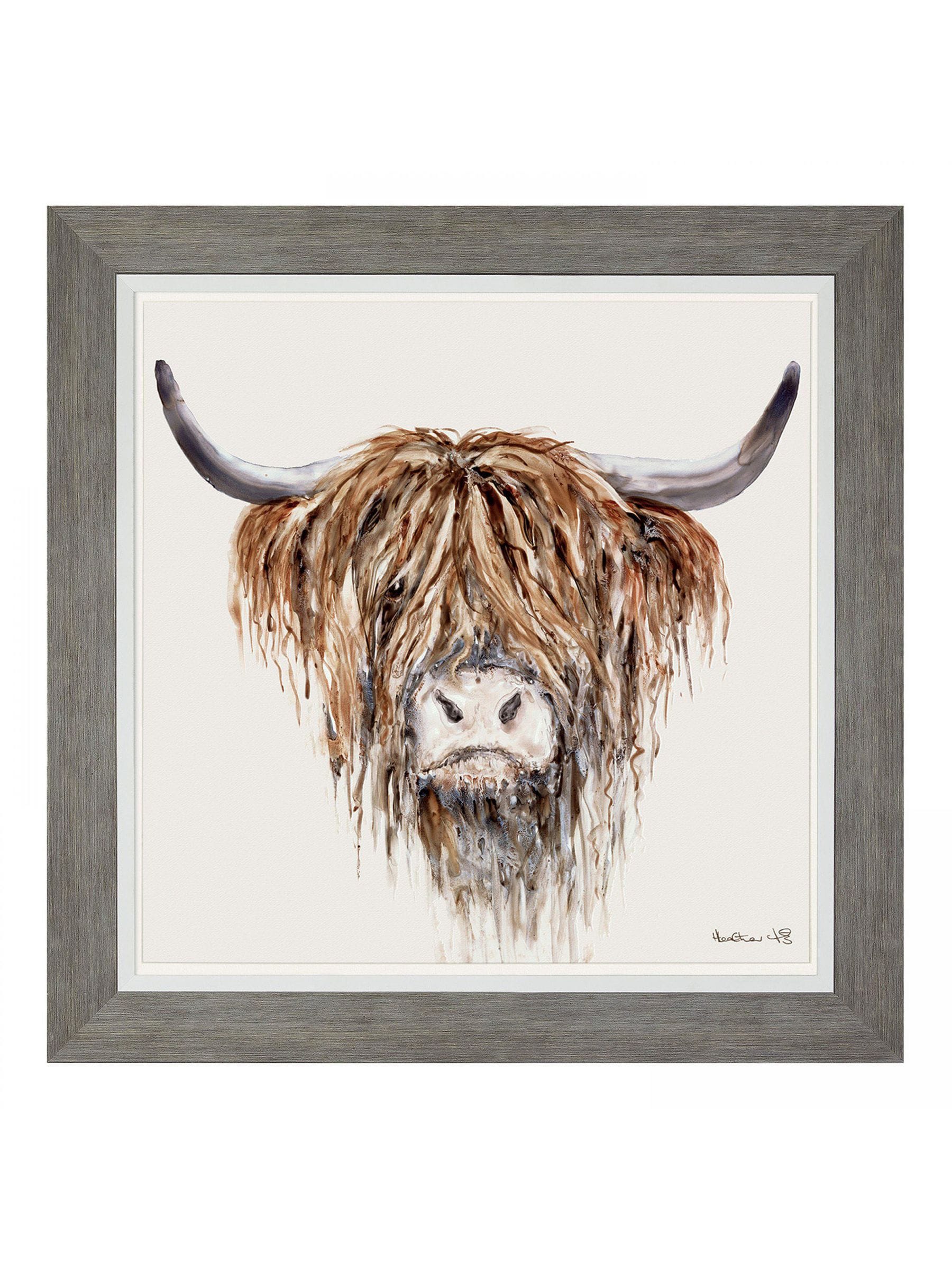 Grey Freddie framed wall art 64cm x 64cm - British product