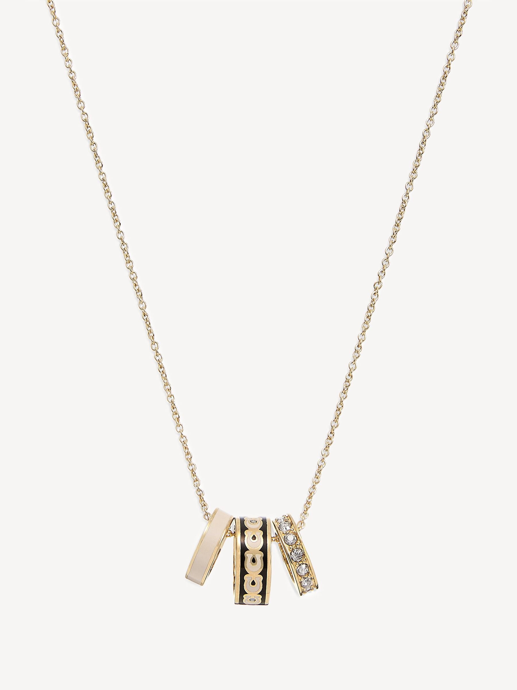 COACH Black Enamel C Chain Rondell Necklace - British product