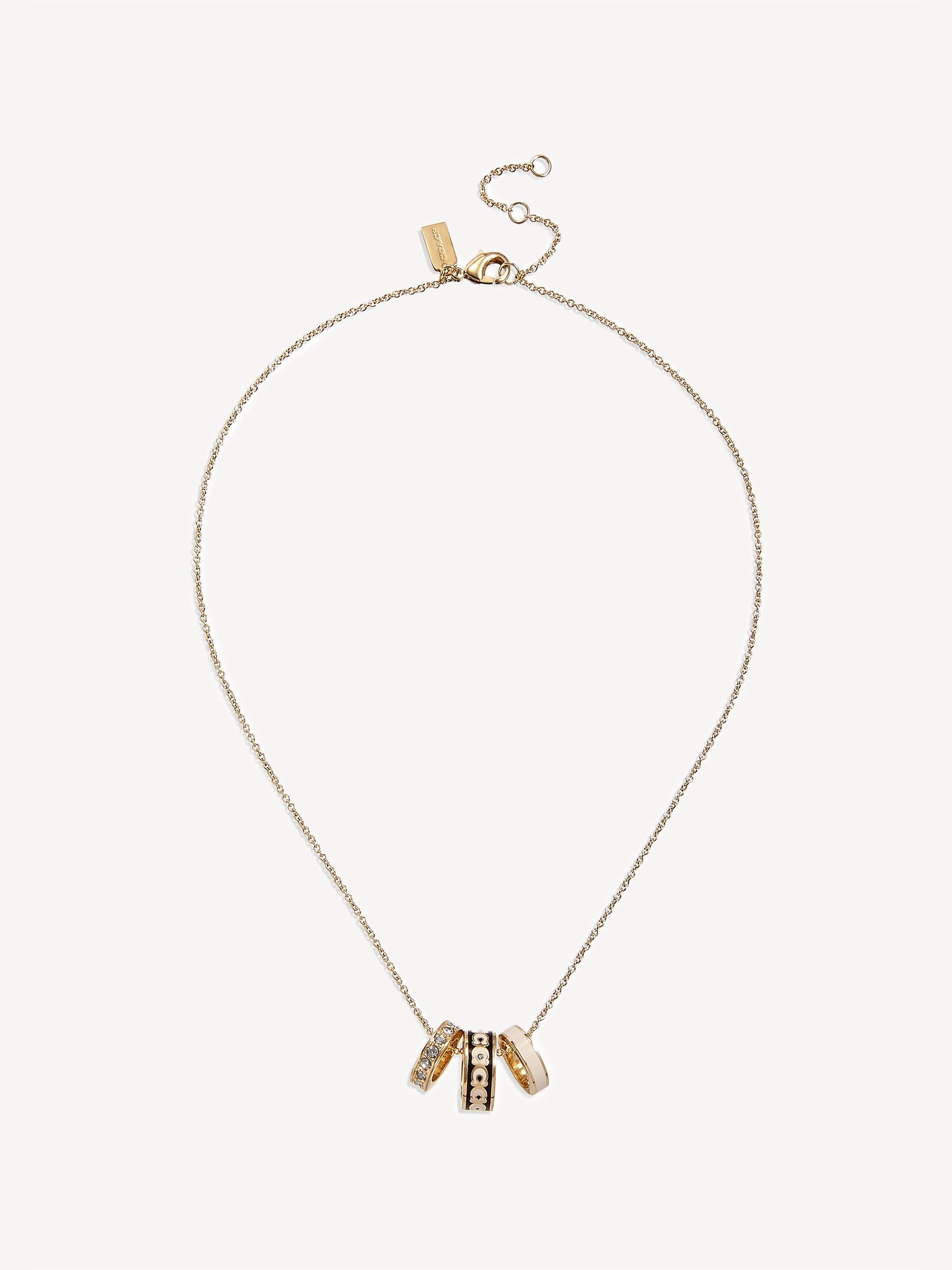 COACH Black Enamel C Chain Rondell Necklace - British product