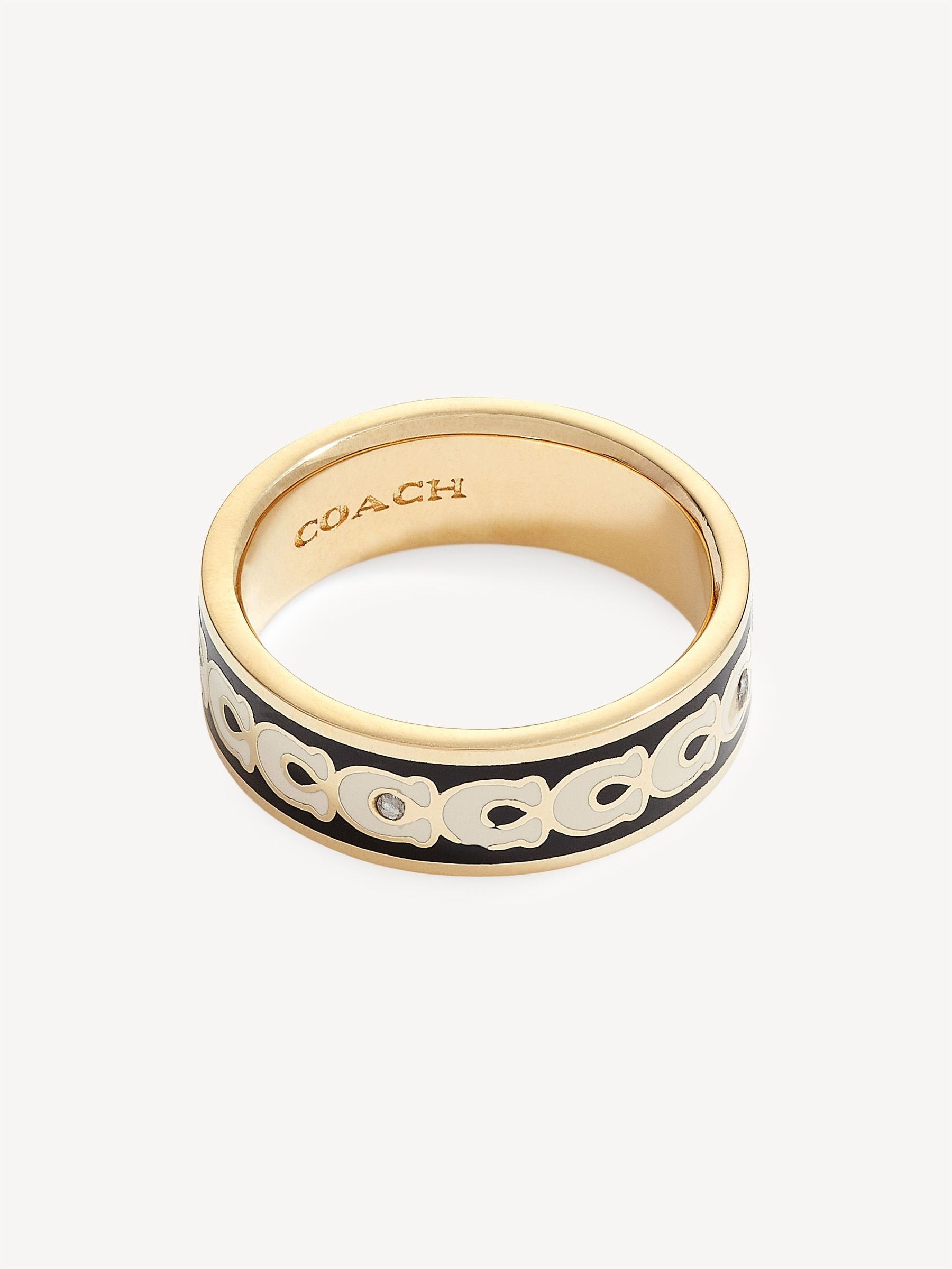 COACH gold tone signature band ring size 7 - British product
